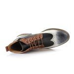 Ferro Aldo Men's Wing-Tip Plaid Dress Boots