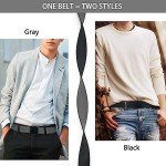 Men's 2-in-1 Reversible Stretch Belt - Black & Gray