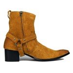 Men's Leather Chukka Dress Boots with Zipper