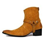 Men's Leather Chukka Dress Boots with Zipper