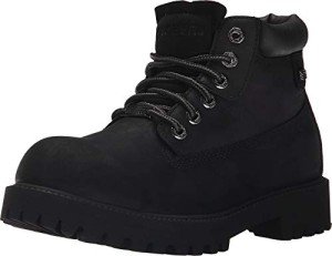Skechers Men's Waterproof Black Leather Boots, Size 9