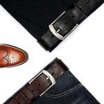 Men's Full Grain Leather Belt - Black 34"-36