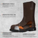 HISEA NINGO Men's Waterproof Steel Toe Work Boots