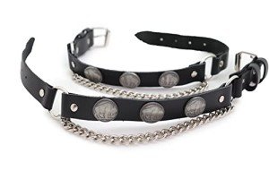 Men's Biker Boot Bracelets in Black Faux Leather