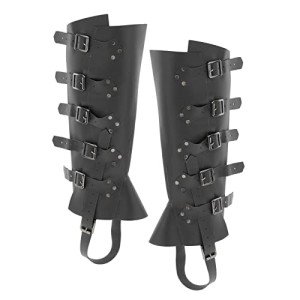 Viking Warrior Leather Greaves Boots for Cosplay
