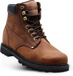 Men's Insulated Leather Work Boots - Dark Brown