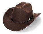 Men’s Wide Brim Western Fedora Hat - Coffee