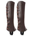 Men's Brown Faux Leather Medieval Boot Covers