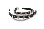 Men's Biker Boot Bracelets in Black Faux Leather