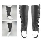Viking Warrior Leather Greaves Boots for Cosplay