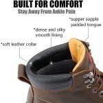 Men's Heavy-Duty Steel Toe Work Boots - Brown