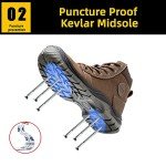 Men's Steel Toe Work Boots - Slip Resistant, Brown