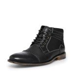 Steve Madden Men's Black Leather Combat Boots