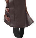 Men's Brown Faux Leather Medieval Boot Covers