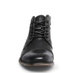 Steve Madden Men's Black Leather Combat Boots