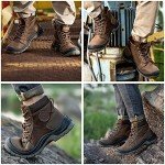 Men's Steel Toe Work Boots - Slip Resistant, Brown