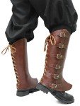 Men's Faux Leather Pirate Boots Covers – Brown