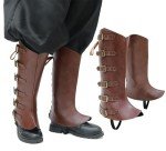 Men's Faux Leather Pirate Boots Covers – Brown