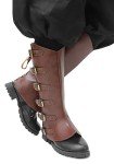 Men's Faux Leather Pirate Boots Covers – Brown