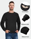 Men's Black Crewneck Sherpa Fleece Sweatshirt
