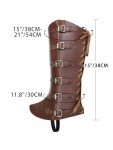 Men's Faux Leather Pirate Boots Covers – Brown