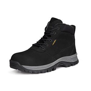 Men's Steel Toe Nubuck Work Boots - Black