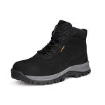 Men's Steel Toe Nubuck Work Boots - Black