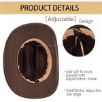 Men’s Wide Brim Western Fedora Hat - Coffee