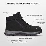 Men's Steel Toe Nubuck Work Boots - Black