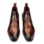 Men's Classic Brown Leather Chukka Boots, Size 12