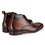 Men's Classic Brown Leather Chukka Boots, Size 12