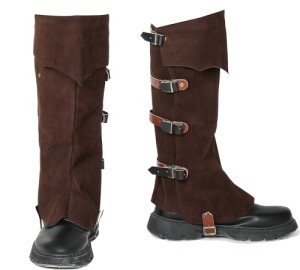 Brown Faux Leather Pirate Boots Covers for Costumes