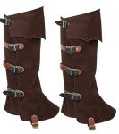 Brown Faux Leather Pirate Boots Covers for Costumes