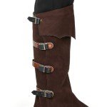 Brown Faux Leather Pirate Boots Covers for Costumes