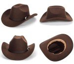Men’s Wide Brim Western Fedora Hat - Coffee