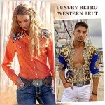 Floral Engraved Western Leather Cowboy Belt