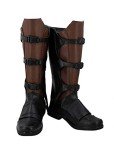 Allten Men's Brown Leather Flat Cosplay Boots