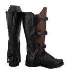 Allten Men's Brown Leather Flat Cosplay Boots
