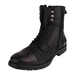 Men's Black Leather Lace-Up Ankle Boots