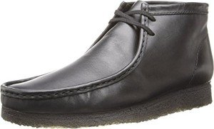 Clarks Men's Black Leather Wallabee Chukka Boots
