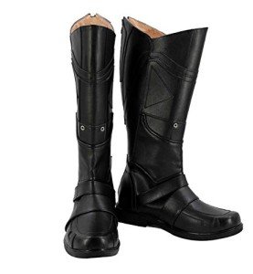 Allten Men's Logan Superhero Black Leather Boots