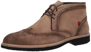 Men's Wingtip Leather Ankle Boot in Tobacco Suede