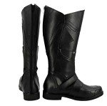 Allten Men's Logan Superhero Black Leather Boots