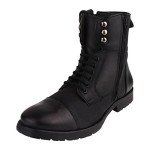 Men's Black Leather Lace-Up Ankle Boots