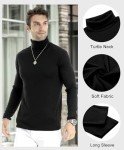Men's Slim Fit Lightweight Black Turtleneck Pullover