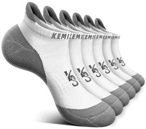 KEMISANT Men's Cushioned Ankle Socks - 6 Pairs