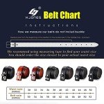 HJONES Men's Leather Belt Strap - Silver Snap 1.5