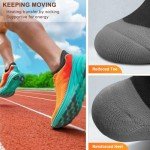 BULLIANT Men's Cushioned Athletic Ankle Socks - 6 Pairs