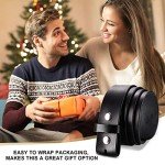 HJONES Men's Leather Belt Strap - Silver Snap 1.5