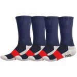 Men’s Athletic Crew Socks - 4 Pairs, Navy